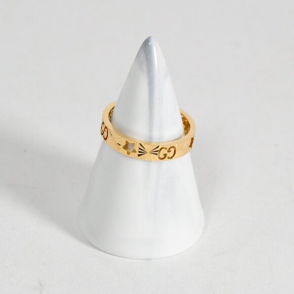 Gucci Icon Star ring 18k yellow gold 4mm Band Size 17 - Picture 2 of 9